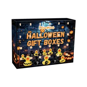 Dowmoo Halloween Duck Blind Box, Advent Countdown 24 Grid Surprise Decoration Rubber Duck Toy Gift Box
