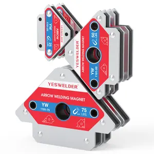 YESWELDER 25LB & 50LB & 75LB Arrow Welding Magnet Set | Multi-Angle Magnetic Welding Holder for Soldering, Metal Fabrication & Pipe Installation | 25LBs/50LBs/75LBs Holding Power Welding Positioner