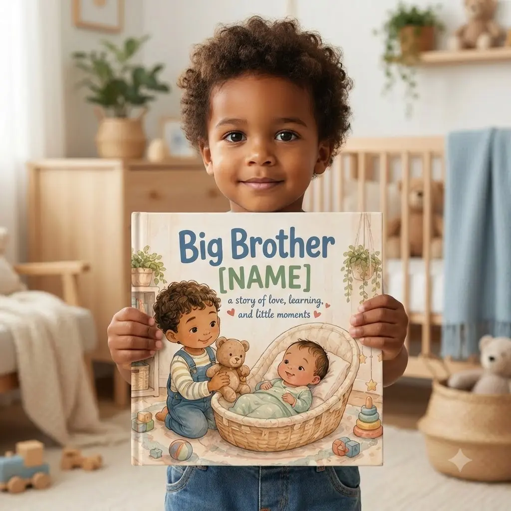 Gift for Big Sister or Brother Personalized Storybook Custom Name Story New Baby Announcement Toddler Kids Bedtime Story Sibling Keepsake
