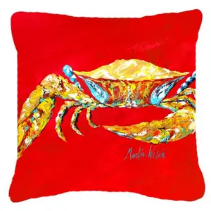 212 MAIN Artistic Cushion - Fade-Resistant Crab Print Red-Sr Fabric Decorative Pillow for Indoor/Outdoor Furniture and Outdoor Sofas