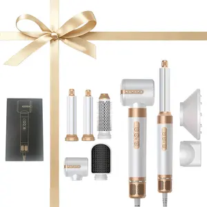 Hair Dryer Brush 7 in 1, Powerful Blow Dryer Brush with Air Curler for Hair, Brush Blow Dryer with Diffuser, Ionic Hot Air Brush Fast Dry, Volumize, Curls, Straight, Hair Styling Tools 100-120V Multi Styler