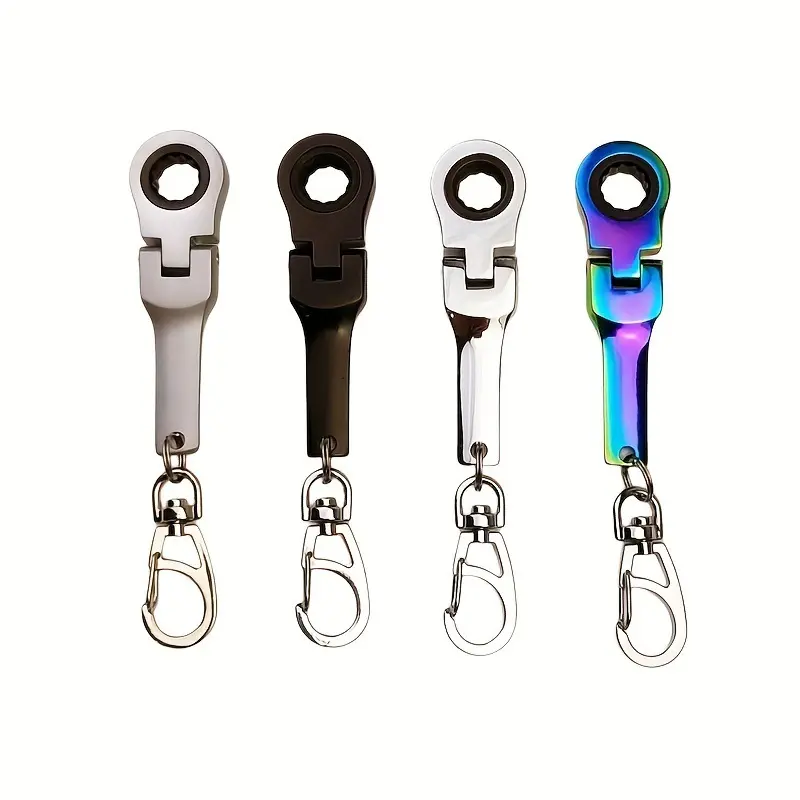 Portable Hook Wrench 3.94 Inch, Adjustable Chrome Vanadium Steel Pocket Size Hardware Hand Tool, Durable and Compact Design for Easy Use