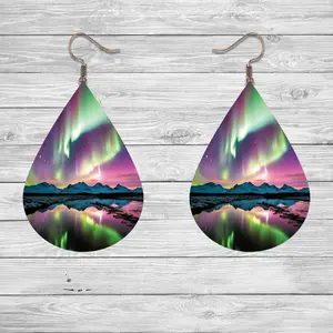 Northern Lights Scene | Aurora Borealis Teardrop Earrings | Gift Ideas | Finished Product