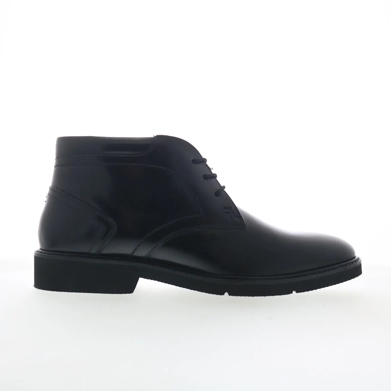 Rockport Flynn RMFLYNN Mens Black Wide Leather Lace Up Chukkas Boots