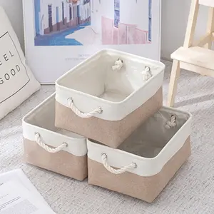 Linen Storage Basket Large Clothes Quilt Toy Storage Basket, Shelf Storage Basket, Toy Storage Basket, Foldable Storage Box, Collapsible Storage Baskets, Blanket Basket for Living Room, Bedroom Wardrobe Storage Cabinet