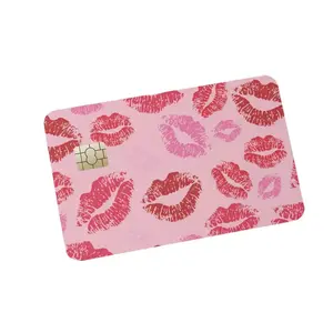 Lipstick Smear Card Vinyl Credit Card Skin Cover for Debit or Credit Cards with Pink Kisses Design