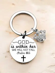 Fashion Letter Pattern Keychain, Round Shaped Keychain for Women & Men, Trendy All-match & Exquisite Keychain for Birthday Gift