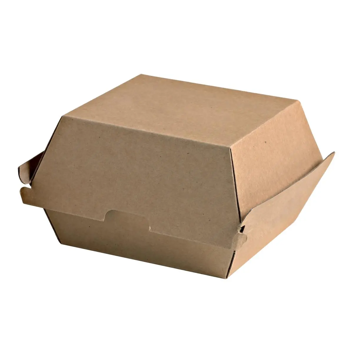 Packnwood 210EATBURG146K 18 oz Kraft Corrugated Hamburger Clamshell Take Out Box