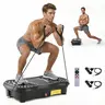HOPHORSE Compact 3-in-1 Vibratory Plate Machine - Oscillating Plate Workout Station with Fast/Med/Slow Adjustable Speeds, Whole Body Workout Home Gym Stuff, Unisex Remote-Controlled Exercise Equipment (330lb Capacity, 2 Resistance Bands)