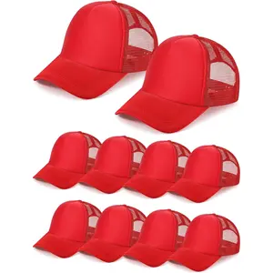 10 Pcs Sublimation Blank Trucker Hats Bulk Mesh Baseball Cap Polyester Mesh Trucker Hat for Men and n