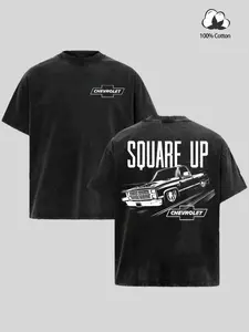 Chevrolet Retro SQUARE UP Squarebody Trucks T-Shirt for Chevy Gang Tee Gift for Him Classic Men Cotton Crewneck Sweatshirt Black Digital Print Menswear Top