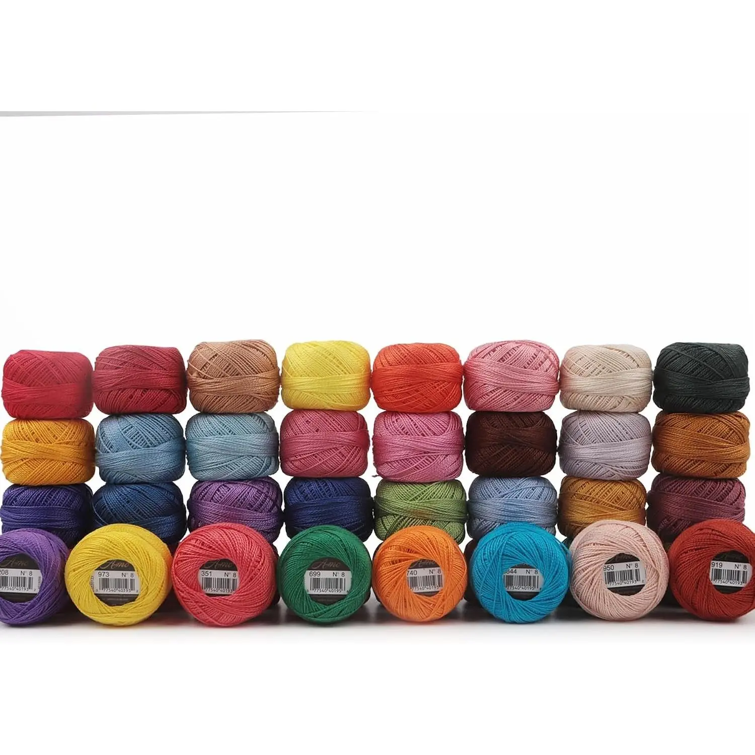 40 Colors Size 8 Double Mercerized Egyptian Long Staple Cotton Pearl Thread 5 Grams Ball Rainbow Color Embroidery Thread for Crochet Hardanger Cross Stitch Hand Embroidery (40D) Gift