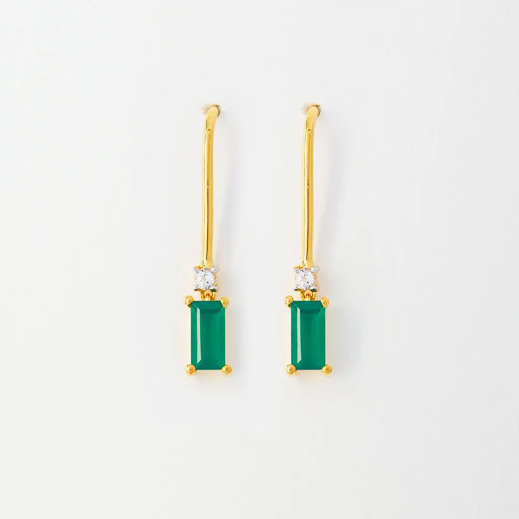 Green Onyx Dangle Earrings