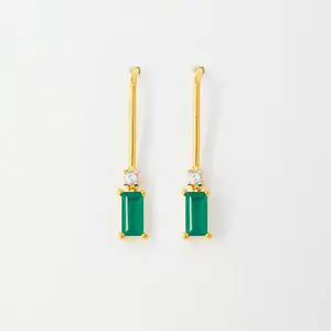 Green Onyx Dangle Earrings