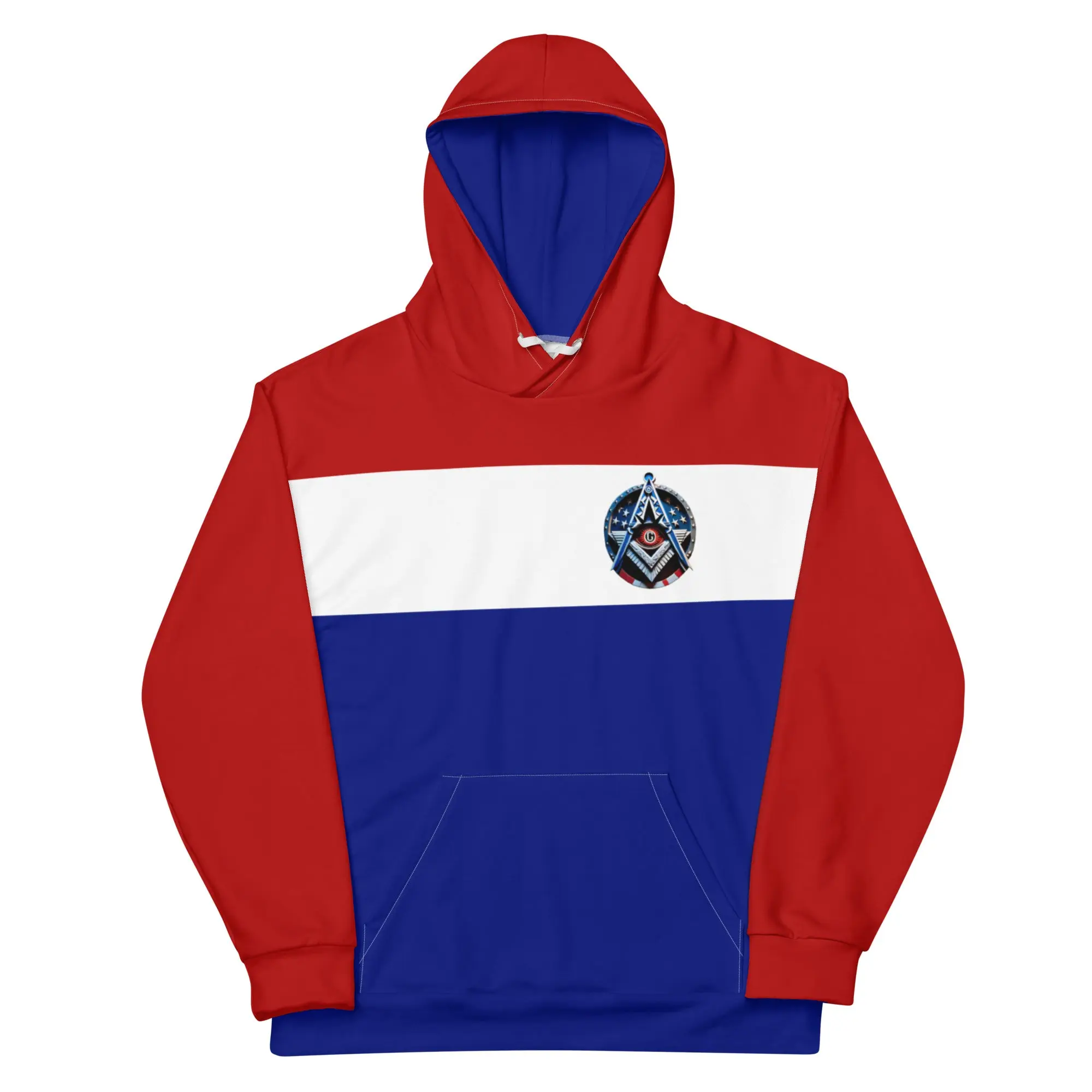 Custom Freemason Red White & Blue Hoodie