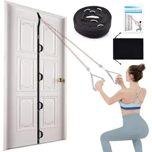 Door Anchor Strap for Resistance Bands Exercises, Multi Point Anchor Gym Attachment for Home Fitness, Portable Door Band Resistance Workout Equipment, Easy to Install, Punch-Free, -Free