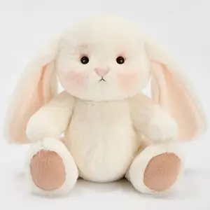 GETAHUG Rosie The White Bunny | Handmade Dointed Stuffed Animal Gift for Girls Teddybear 12 Inches High-Quality Fur Plush Toy with Greeting Card and Gift Box