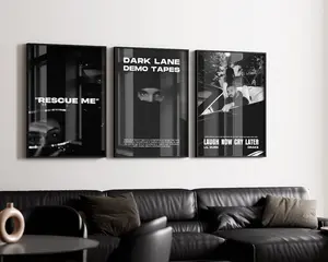 Drake Cover Poster Set of 3, Rap Classics Poster, Hip Hop Poster, Black White Print, No frame Decor Wall