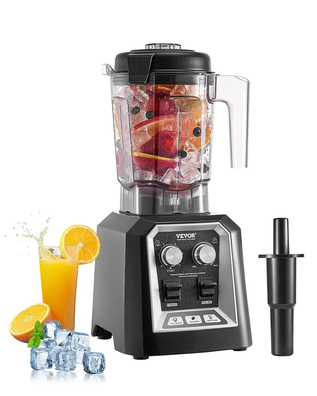 【Summerfinds】VEVOR Blender for Smoothies,  68 oz 1400W, Professional Blender with Powerful Motor, Multi-Functional Food Processing Blender with Grinder Container for Smoothie/Milkshake/Juice, Fits for Kitchen