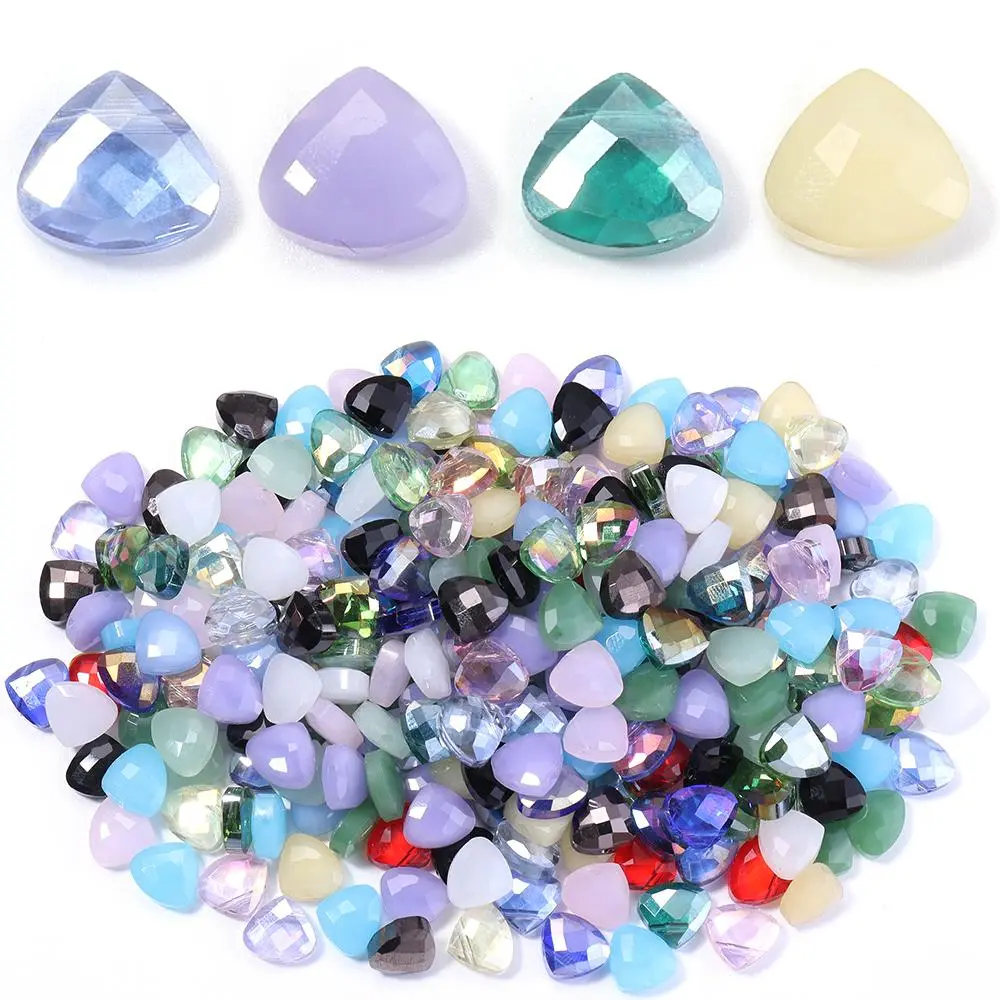 20pcs/lot Mix Color Faceted Crystal Glass Beads Triangle Loose Spacer Beads For Jewelry Making DIY Bracelet Necklace Accessories