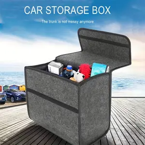 1pc Car Storage Box Felt Small Trunk Storage Portable Car Foldable Storage Box