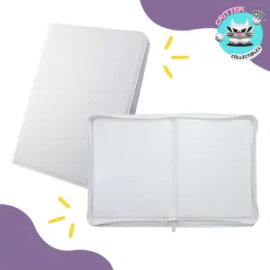 9-Pocket Card Binder with White Zipper [White]