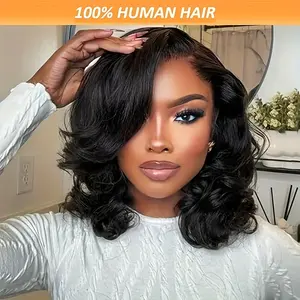 Bob Wig Human Hair Wear and Go Glueless Wigs Human Hair Pre Plucked Pre Cut for Beginners 5x5/6x4/7x5/9x6 HD Lace Closure Wigs Body Wave Lace Front Wigs for Black Women Brazilian Virgin  Wig Human Hair  180% Density#SummerVibes#tiktokshopspringglowup
