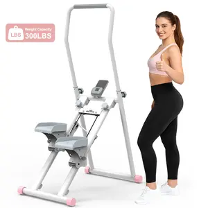 RELIFE SPORTS Folding Vertical Climber Stair Stepper, Adjustable Handlebar & Pedals, 300LBS Weight Capacity, Compact Full Body Home Gym Workout Equipment for Adults