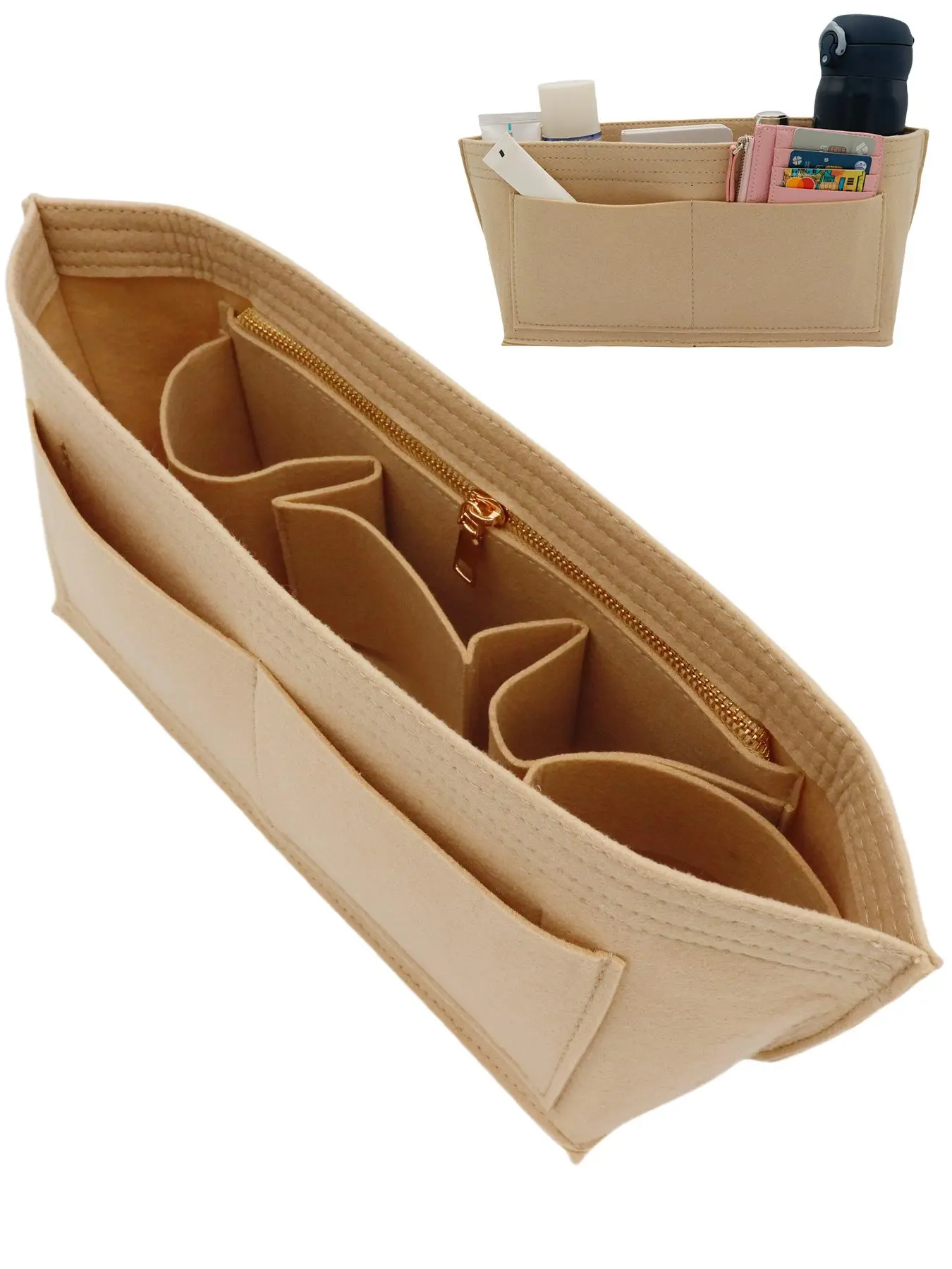 Bag Insert Organizer, Lightweight Bag Shaper for Women Bags, Felt Bag Organizer Insert for LongChamp, Coach City 30/33, Nevefull and Goyard, Purse Organizer Insert, Tote Bag Insert