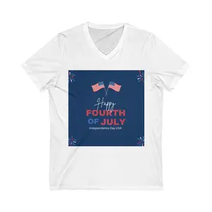 Unisex Jersey Short Sleeve V-Neck Tee