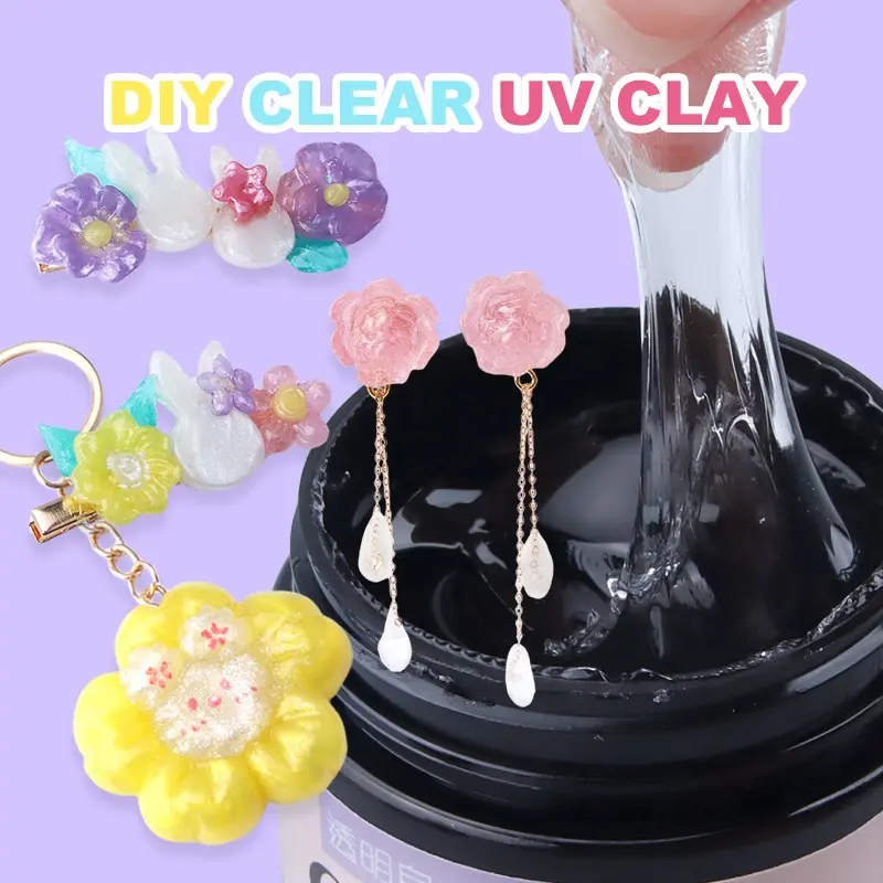 UV Clay Clear Polymer Resin for 3D Crafts, Handicraft, DIY Jewelry Making, Silicone Molds, UV Curing, Crystal Clear Casting, Miniature Art, and Handmade Resin Projects