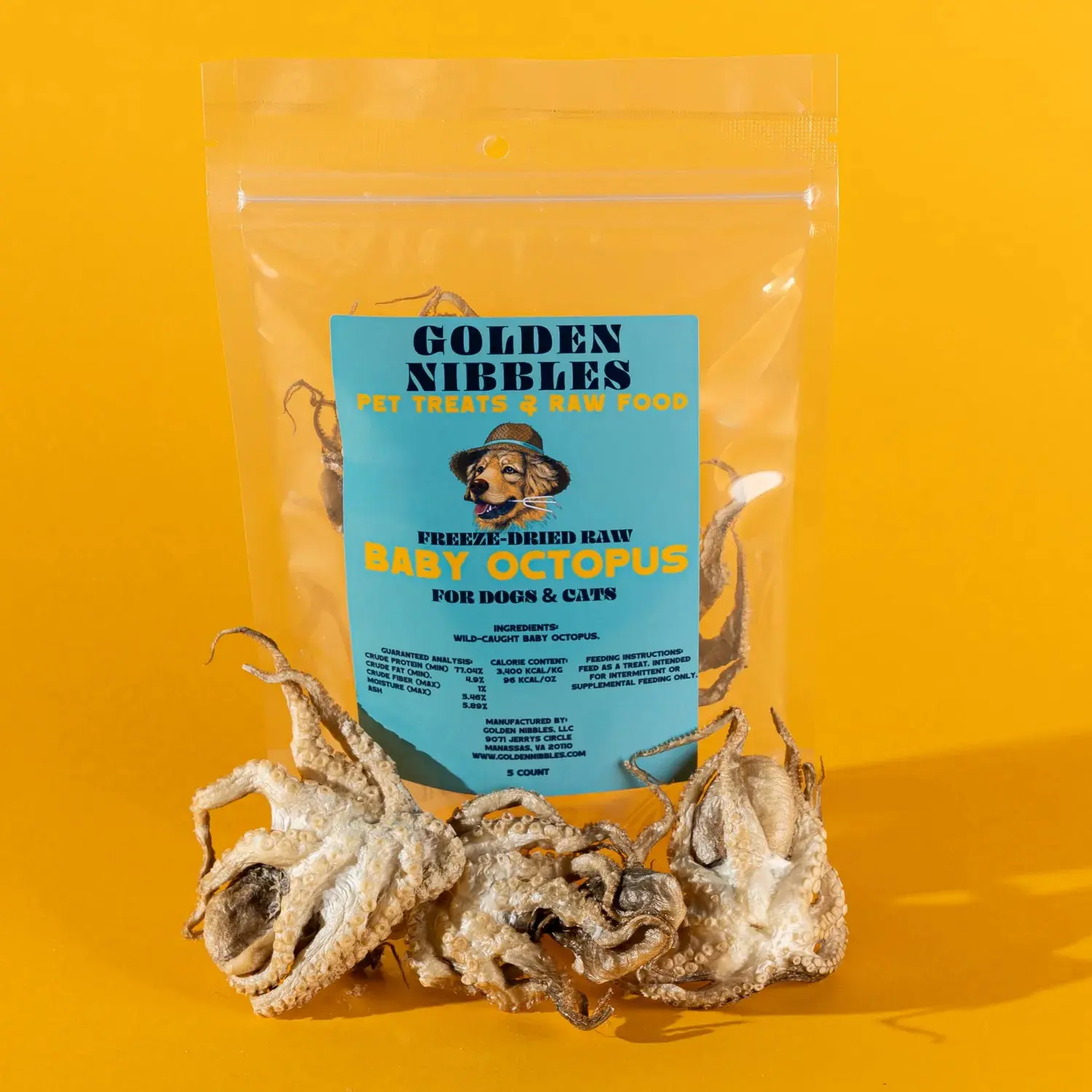 Baby Octopus - Freeze-Dried Treats for Dogs & Cats