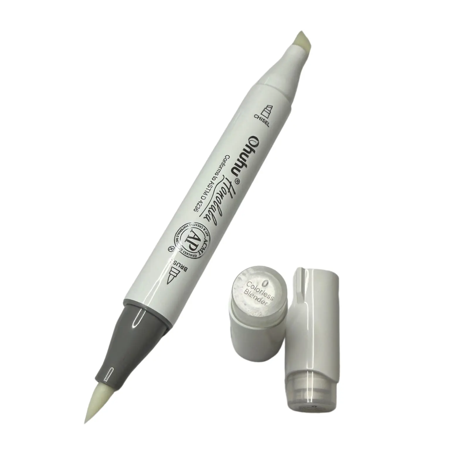 Dual-Tip Colorless Blender Marker, Brush & Chisel Tip for Blending, Smooth Gradients, Corrections with Alcohol Markers