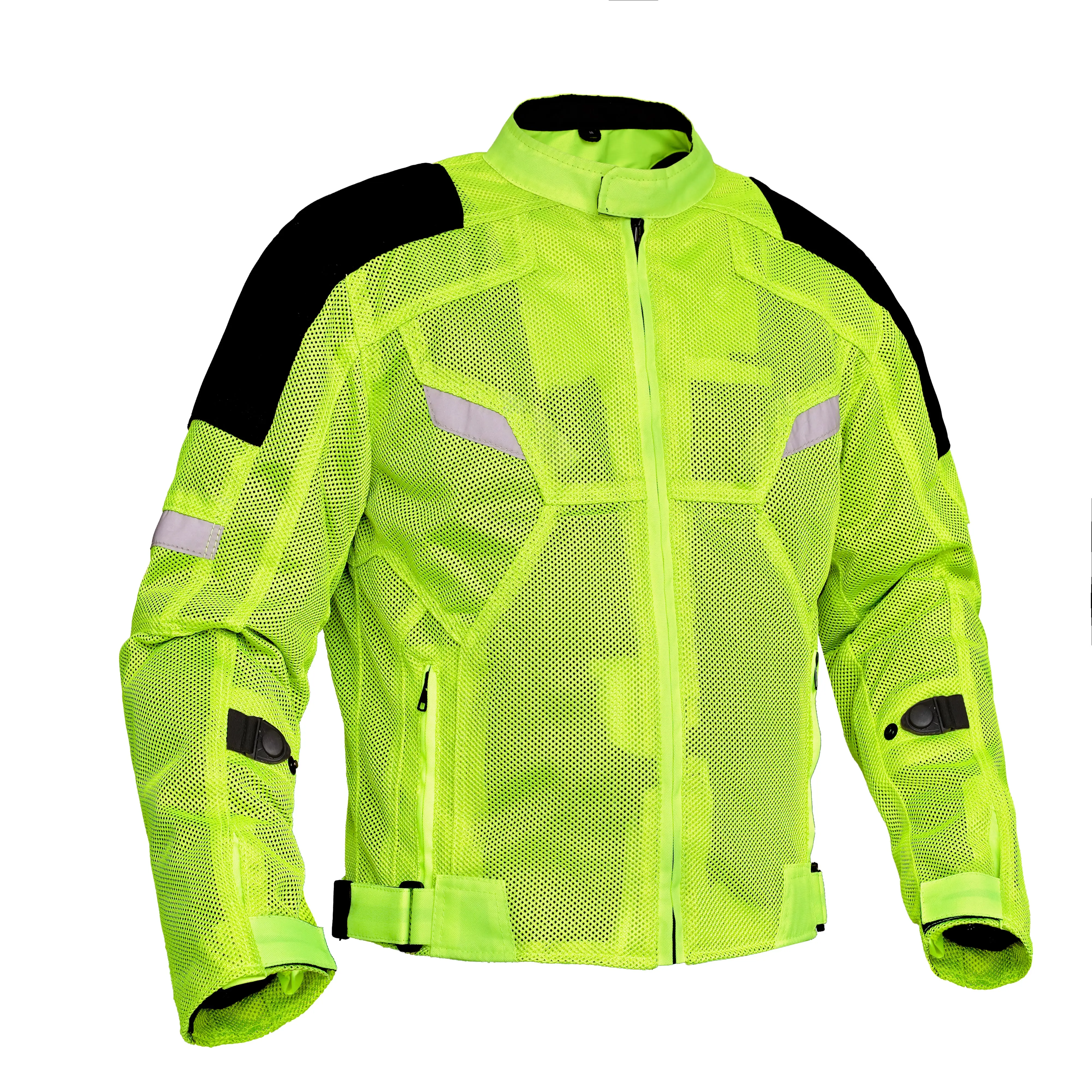 DANIEL SMART BlazeRider Men's 1-Size Heavy-Duty Textile Motorcycle Jacket - Mesh Paneling, 360-Degree Reflective Accents, All-Season Design, Built-In Armor-Ready Support, One Size