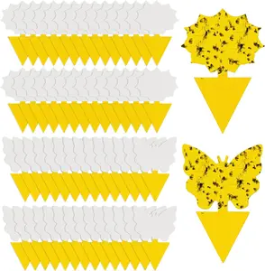 58 Pcs Yellow Sticky Traps for Insects Non Toxic Odorless Plant Insect Traps for Indoor Outdoor Kitchen Office Safe for Kids & Pets Economic Pack Effective Pest Control Solution