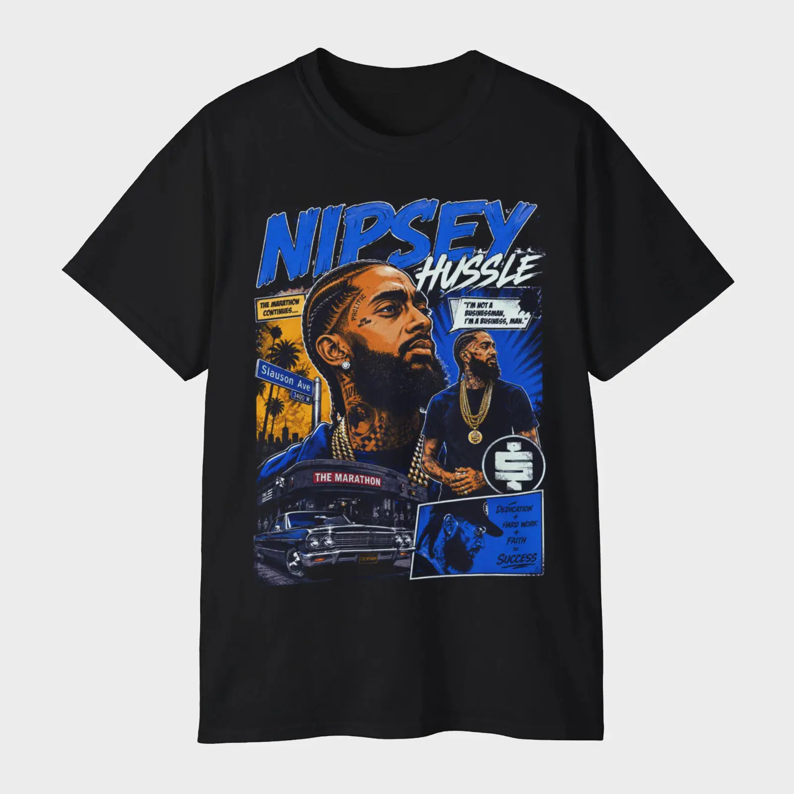 Nipsey Hussle Slauson Ave Vintage Rap Collage Graphic T-Shirt – Streetwear Fan Favorite Tee