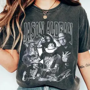Vintage #Jason #Aldean Merch Tour 2025 Graphic Tee, Full Throttle Tour Country Music Tour shirt, 90s Graphic George Nashville Cloud tee CLW