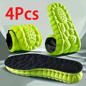 4 Pack Sponge Sports Shoe Insoles, Shock Absorption, Comfortable, Breathable, Unisex Running Accessories, Ideal for Men and Women, Cushioned Insoles