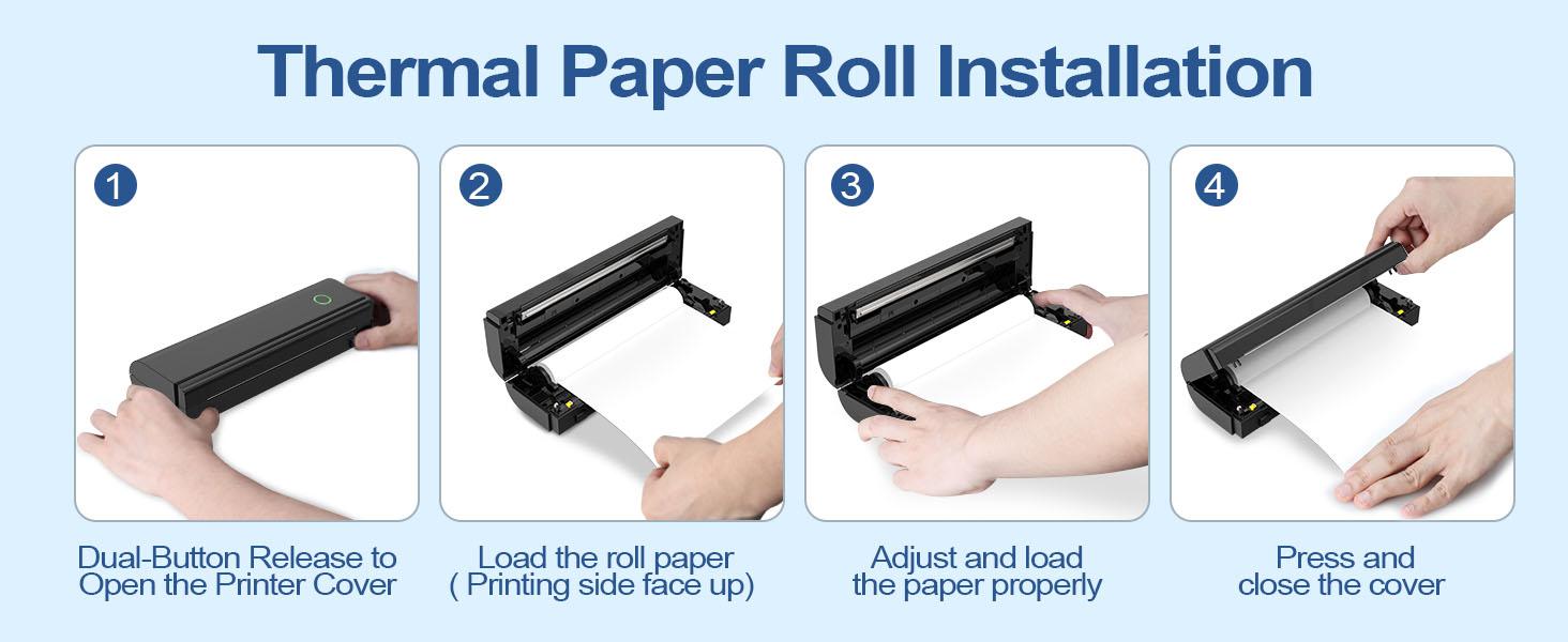 Portable Printers Wireless for Travel, N80 Wireless Thermal Printer Bluetooth Inkless Printer Support 8.5" X 11" US Letter & A4, Compatible with iOS, Android, Laptop
