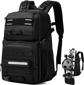 Skateboard Backpack, Laptop Backpack with USB Charging Port, RFID Anti-Theft Lock, Waterproof Fabric, Fits up to 15.6 Inch Laptop, for Business Travel Men (Black)