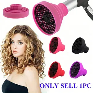 Collapsible Hair Dryer Diffuser, Travel Hair Curly Difusor Attachment, Portable Silicone Diffuser for Hair Dryers, Salon Home Hair Blow Dryer Diffuser, Blowdryer for Most Round Nozzle 1.57-1.96 inches
