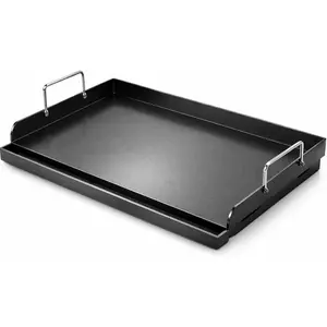 25" x 16" Nano-Ceramic Nonstick Griddle for Gas & Charcoal Grills – Universal Flat Top with Grease Groove, Reinforced Ridges & High Sidewalls, Perfect for Healthy Cooking, Parties & Camping