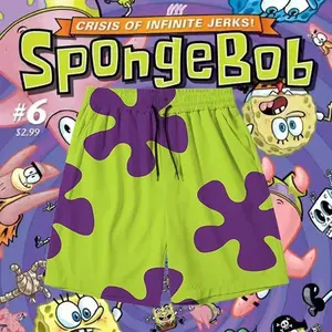 Easter shorts for men and women, summer thin ice silk quick-dry sports set, loose beach shorts for couples, five-point beach shorts