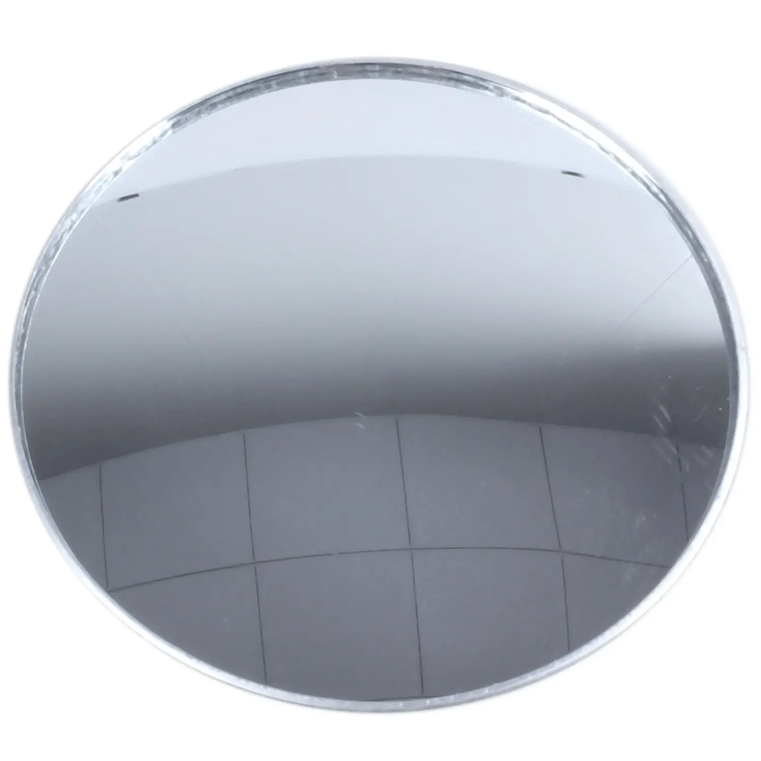 1-Piece Round Convex Reflective Mirror for Cars - 3in x 0.2in, 24g, Silver Tone Glass-Metal Frame, Car Rear View Blind Spot Auto Accessory, One-Piece