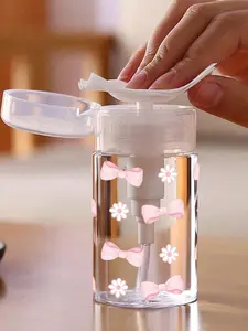 Heart-Shaped Butterfly Knot Transparent Press-On Nail Bottle, Alcohol Remover Cleaner Storage Container, Reusable Refillable Design Large Capacity Travel Pump