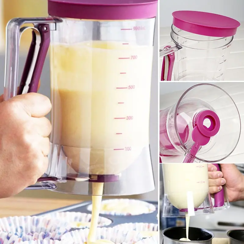 Batter Dispenser for Pancakes Cookies Cupcakes Cakes Muffins, Measuring Cream Dough Accurately, Ideal Kitchen Tool for Baking