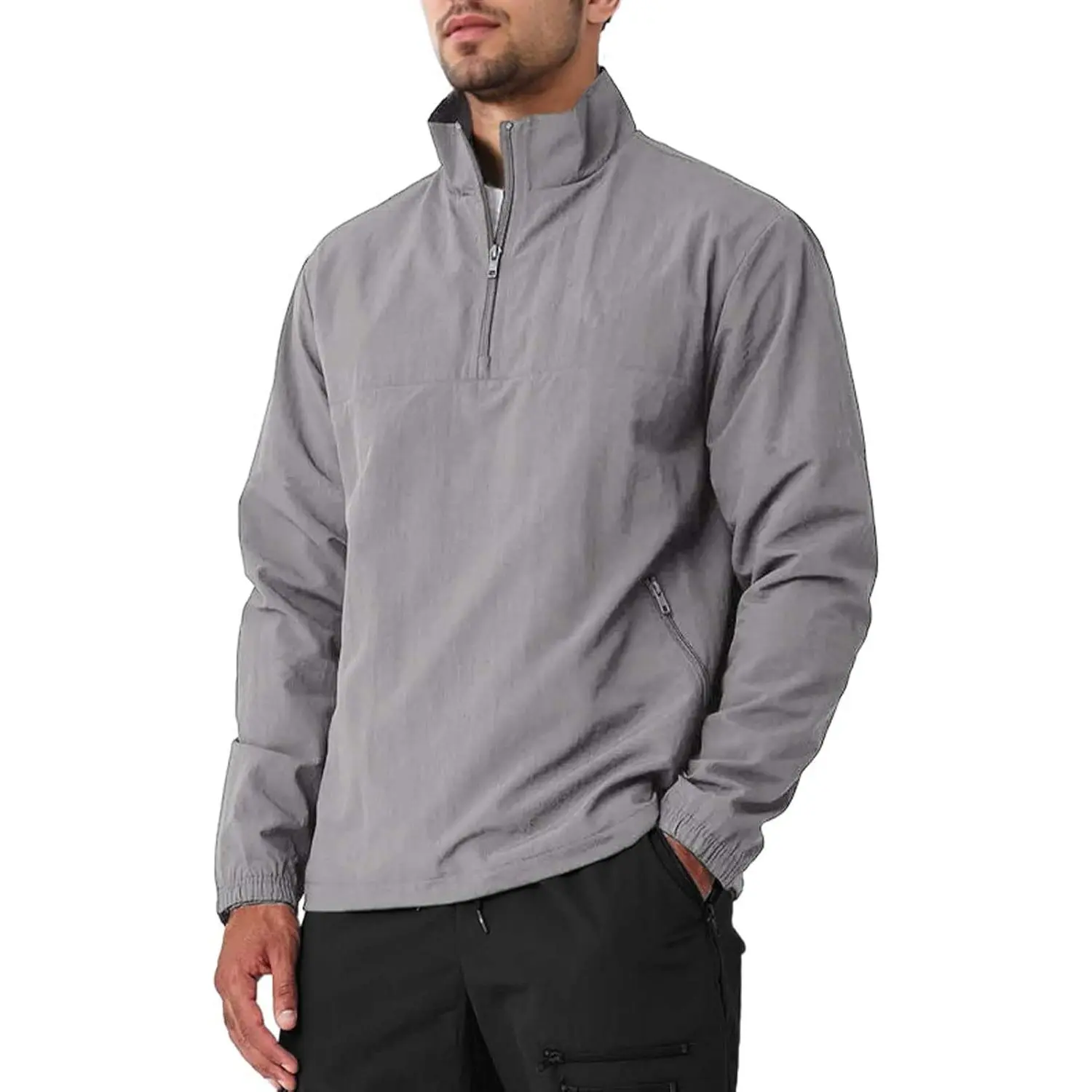 MorwenVeo Men's Mock Neck Quarter-Zip Pullover, Lightweight Golf Tennis Jacket, Windbreaker for Golfing, Working Out, Rock Climbing & Travel