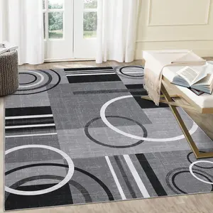 GARVEE Extra Large Area Rug 10x13 Washable Rug for Living Room Non Slip Low Pile Rug Ultra Soft Accent Rug Stain Resistant Thin Rug Indoor Floor Carpet for Living Room Bedroom, Grey