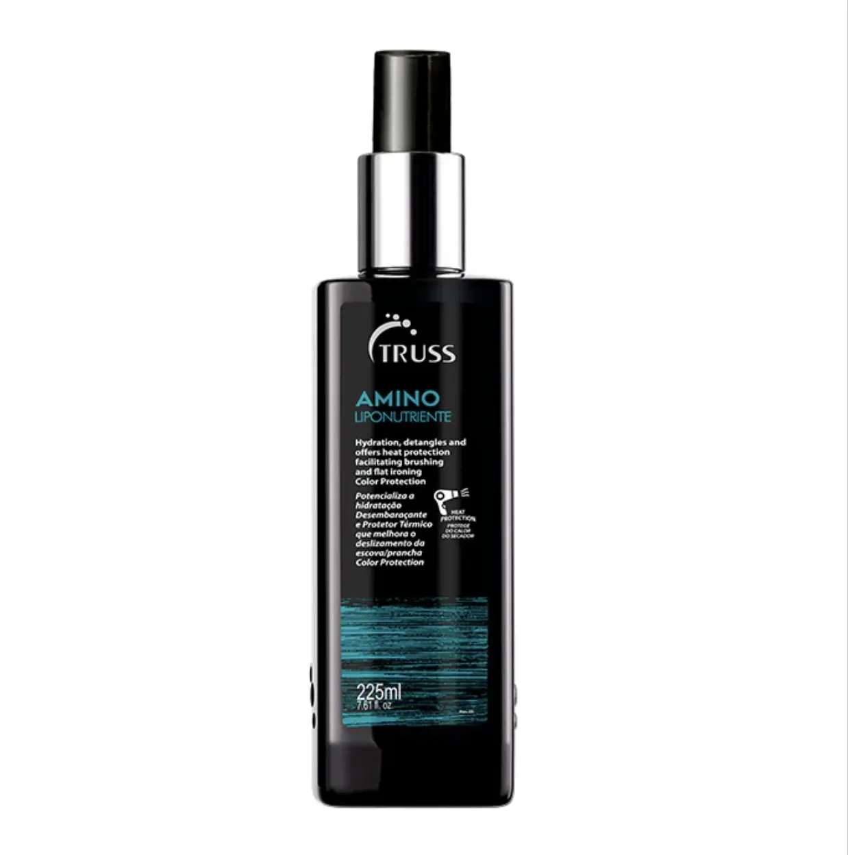 TRUSS Amino Miracle Heat Protectant Spray, Hydrating Leave-In Treatment with Amino Acids for Anti-Frizz & Shine, Haircare for Color-Treated Hair, 225 ml