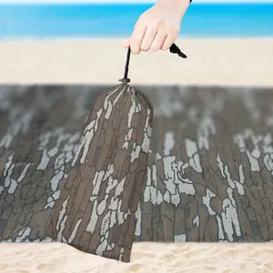 59"x79" Natural Tree Bark - Inspired Camo Waterproof Beach Blanket, Durable and Suitable for Summer Trips, Picnic, Camping, Hiking & Travel